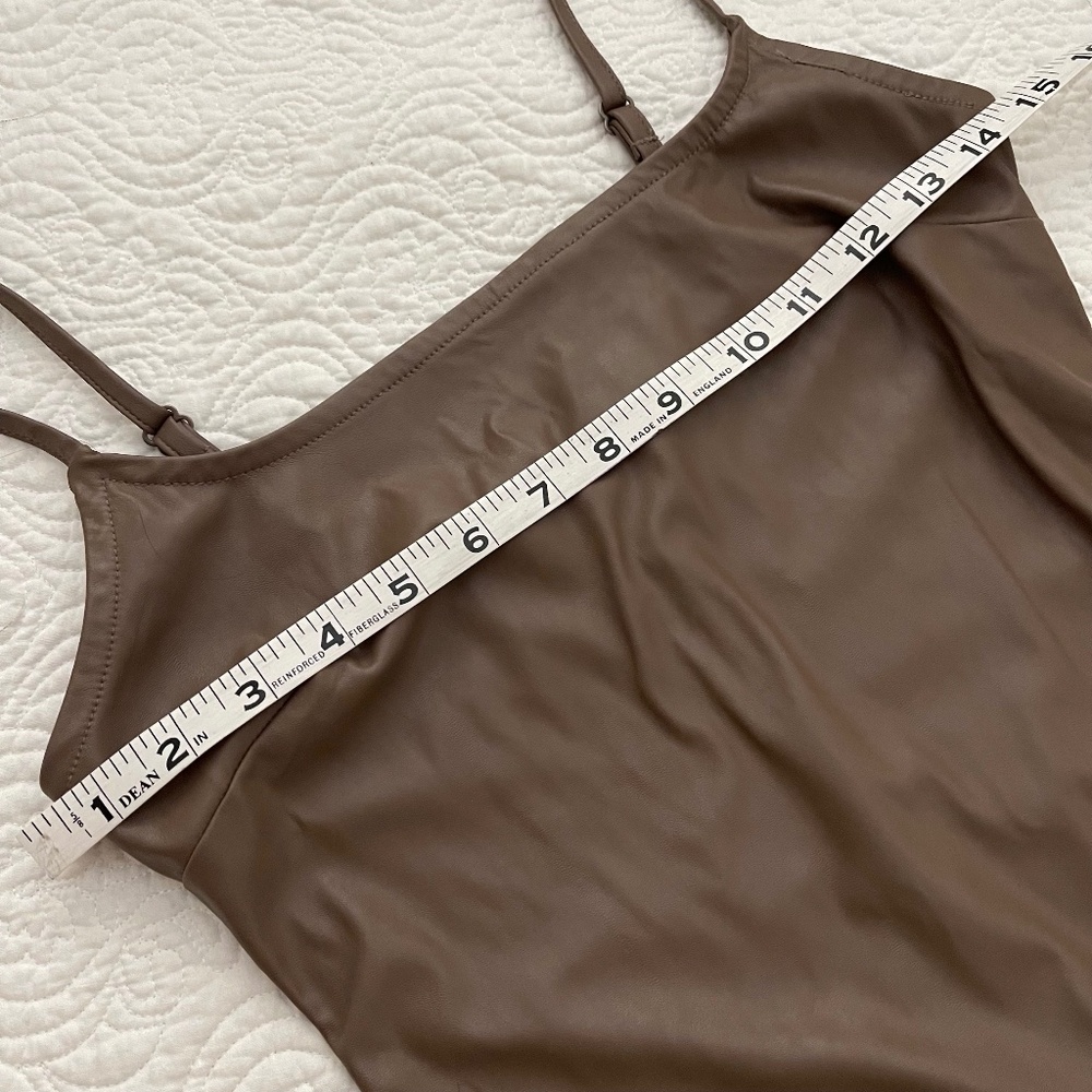 3/$21 | WILD FABLE Faux Leather Slip Dress in Dark Taupe Size XS - Picture 7 of 16